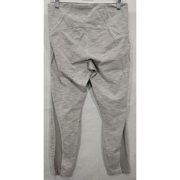 Lululemon Womens Leggings Train Times Gray Mesh 7/8 Ankle High Rise Yoga Size 10 - Picture 11 of 15